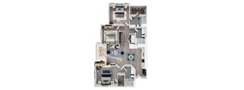 Three bedroom 2 bath floor plan at Arrive Vacaville, California