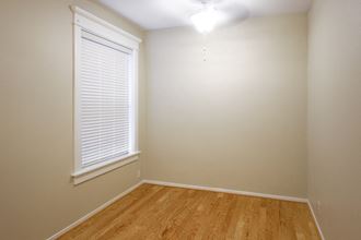 Bedroom interior with hardwood floors
