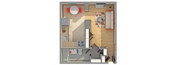 The Brady Floor Plan at Cambridge Manor Apartments, Milwaukee
