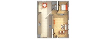 The Oakland Floor Plan at Cambridge Manor Apartments, Wisconsin, 53202