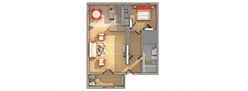 The Ogden  Floor Plan at Cambridge Manor Apartments, Milwaukee, Wisconsin