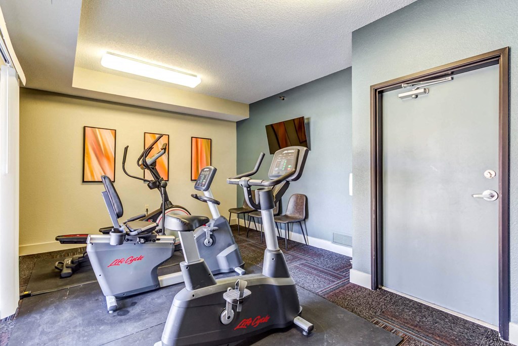 our apartments have a gym with a treadmill and elliptical machines