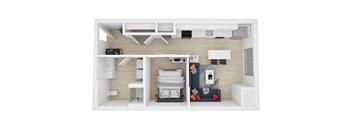 1 Bed 1 Bath Floorplan B at The Shale, Minneapolis, 55406