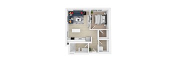 1 Bed 1 Bath Floorplan C at The Shale, Minneapolis, MN 55406