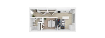 1 Bed 1 Bath Floorplan at The Shale, Minneapolis, MN 55406