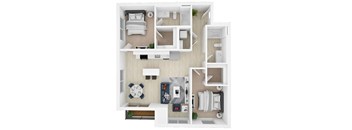 2 Bed 2 Bath Floorplan at The Shale, Minneapolis, MN