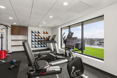 Fitness center at The Venue on Knox Apartments, Minneapolis, MN, 55408