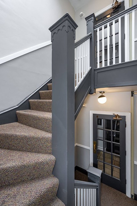 Staircase at Evelyn Apartments, Oak Park, IL