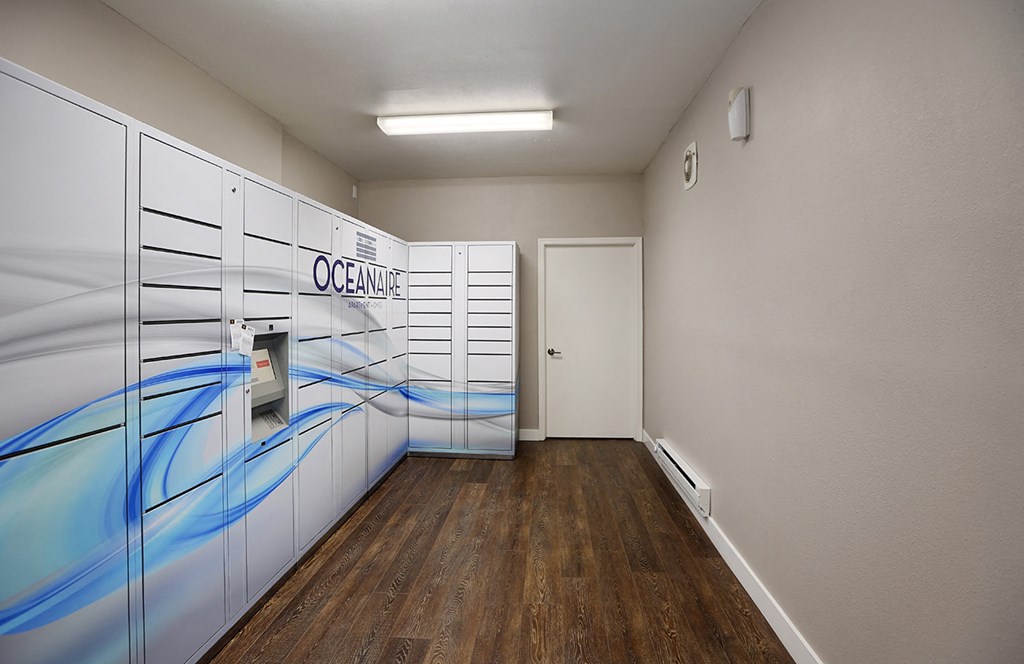 Parcel lockers at oceanaire  at OceanAire Apartment Homes, California