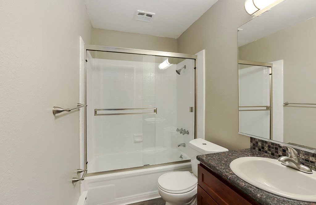 Bathroom interior at OceanAire Apartment Homes, California, 94044