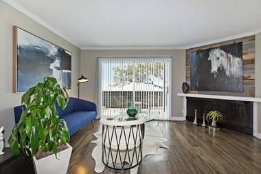 apartment interior with furniture  at OceanAire Apartment Homes, Pacifica, CA