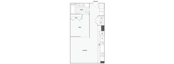 2 bed 2 bath floor plan C at The Rowe, Grand Rapids, 49503