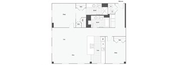 2 bed 2 bath floor plan E at The Rowe, Grand Rapids