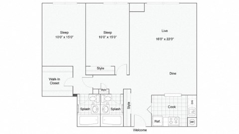 Cambridge Floor Plan at Renew Worcester, Worcester