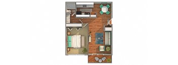 2 bedroom 2 bathroom floor plan at Renew Madison, Madison, Wisconsin