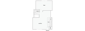 1 bed 1 bath floor plan at ReNew Eagle River, Alaska, 99577