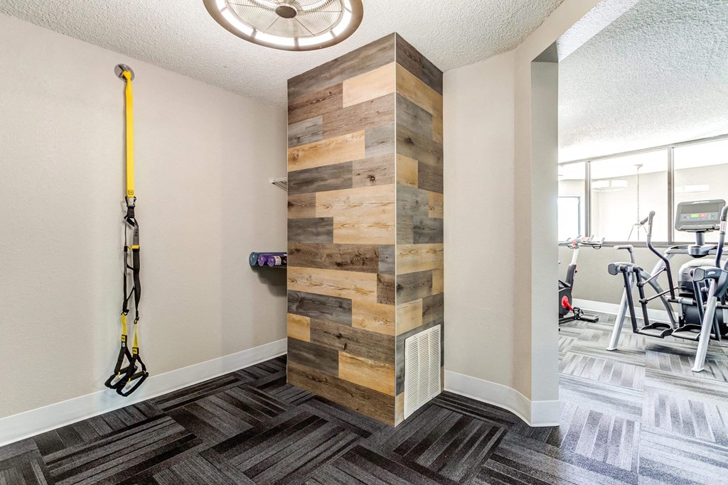 our apartments have a gym with a vaulted ceiling  at ReNew at Neill Lake, Eden Prairie, 55344