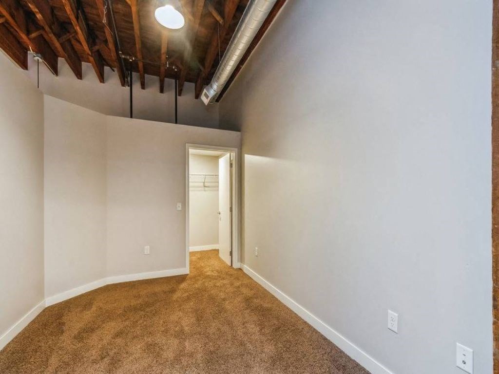 Living room at Rocket Transfer Lofts, Des Moines, Iowa