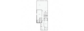 2 bed 2bath floor plan A at Rocket Transfer Lofts, Des Moines, IA