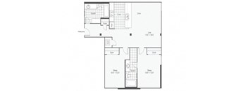 2 bed 2bath floor plan at Rocket Transfer Lofts, Des Moines, IA, 50309