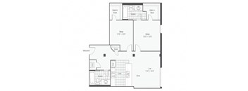 1 bed 1 bath floor plan E at Rocket Transfer Lofts, Iowa, 50309