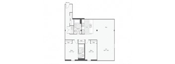 2 bed 2bath floor plan C at Rocket Transfer Lofts, Des Moines, Iowa