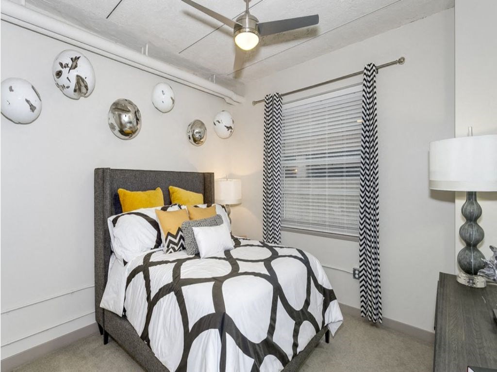 Bedroom With Ceiling Fan at ReNew Wichita, Kansas