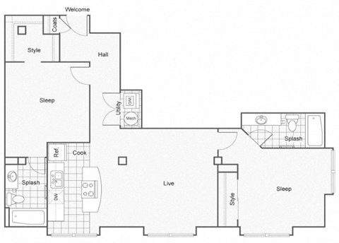 Cartier Floor Plan at ReNew Wichita, Wichita, 67202