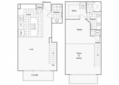 Hepburn Floor Plan at ReNew Wichita, Kansas, 67202