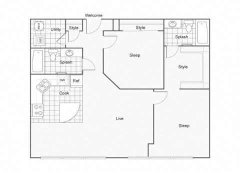 Jacks Floor Plan at ReNew Wichita, Wichita, KS, 67202