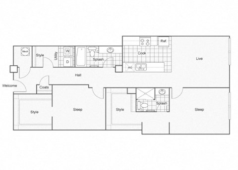 Klein Floor Plan at ReNew Wichita, Wichita, 67202