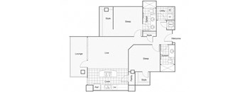 Levil Floor Plan at ReNew Wichita, Wichita, KS
