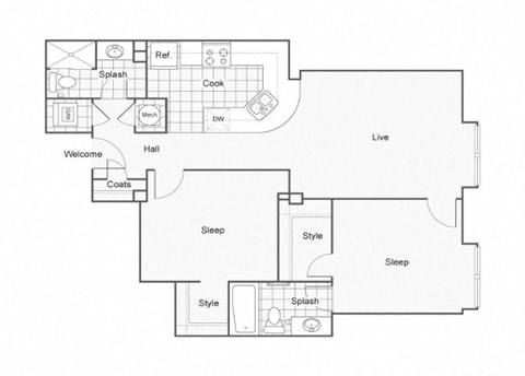 Taylor Floor Plan at ReNew Wichita, Kansas, 67202