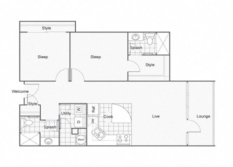 Warhol Floor Plan at ReNew Wichita, Wichita, KS, 67202