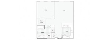 1 bedroom 1 bathroom Floor plan A at 1910 on Water, Milwaukee, Wisconsin