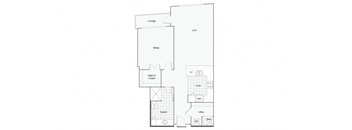 1 bedroom 1 bathroom Floor plan E at 1910 on Water, Milwaukee