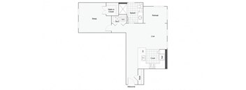 1 bedroom 1 bathroom Floor plan C at 1910 on Water, Wisconsin