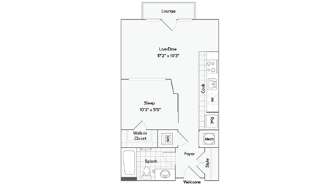Athens Floor Plan at Arrive Federal Hill, Baltimore, 21230