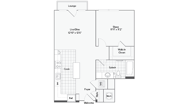 Floor Plan Layout at Arrive Federal Hill, Maryland
