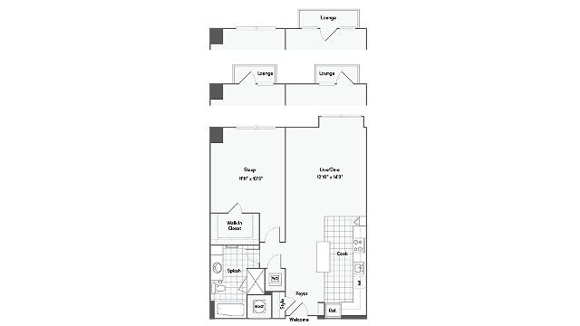 Floor Plan Layout at Arrive Federal Hill, Baltimore, Maryland
