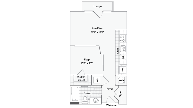 Floor Plan Layout at Arrive Federal Hill, Baltimore, 21230