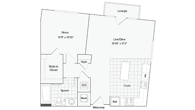 Floor Plan Layout at Arrive Federal Hill, Baltimore, MD, 21230