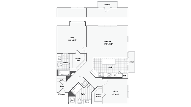 Floor Plan Layout at Arrive Federal Hill, Baltimore, Maryland