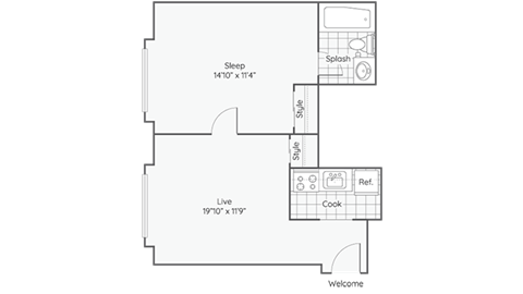 floor plan | the mansions on the park at Maurice Dear Apartments, Portland