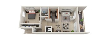 1 bed 1 bath Birchwood1 Floor Plan at The Bluffs at Mountain Park, Lake Oswego, 97035