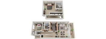 2 bed 2 bath Pinewood2_Floorplan at The Bluffs at Mountain Park, Lake Oswego, OR