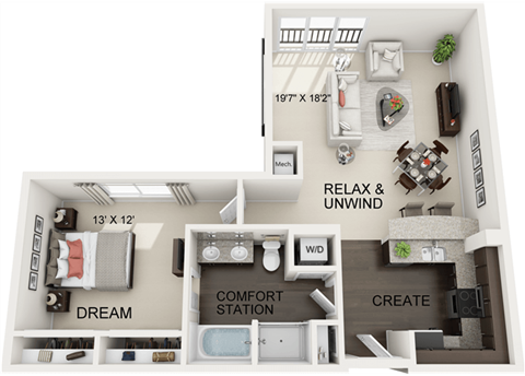 DelMar Floor Plan at Residences at the Street, Washington, 15301