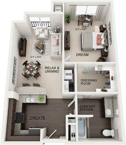 Keenland Floor Plan at Residences at the Street, Washington