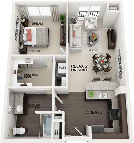 Pimlico Floor Plan  at Residences at the Street, Washington, PA, 15301