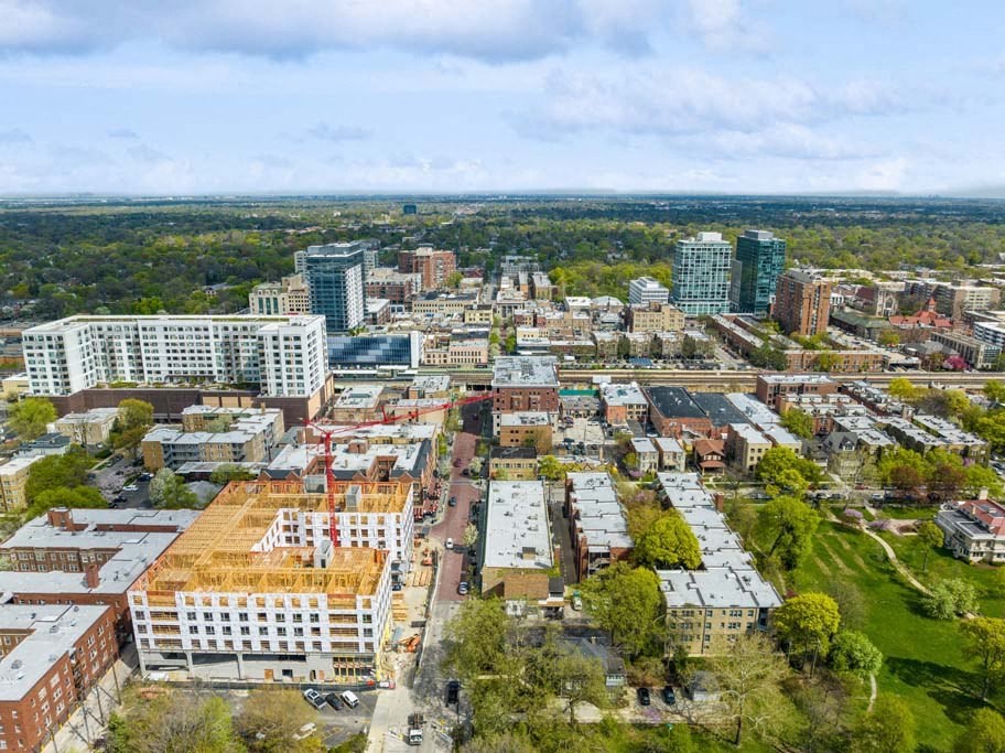 a view of the city from a drone at The Bryant at Oak Park I & II, Oak Park, 60302